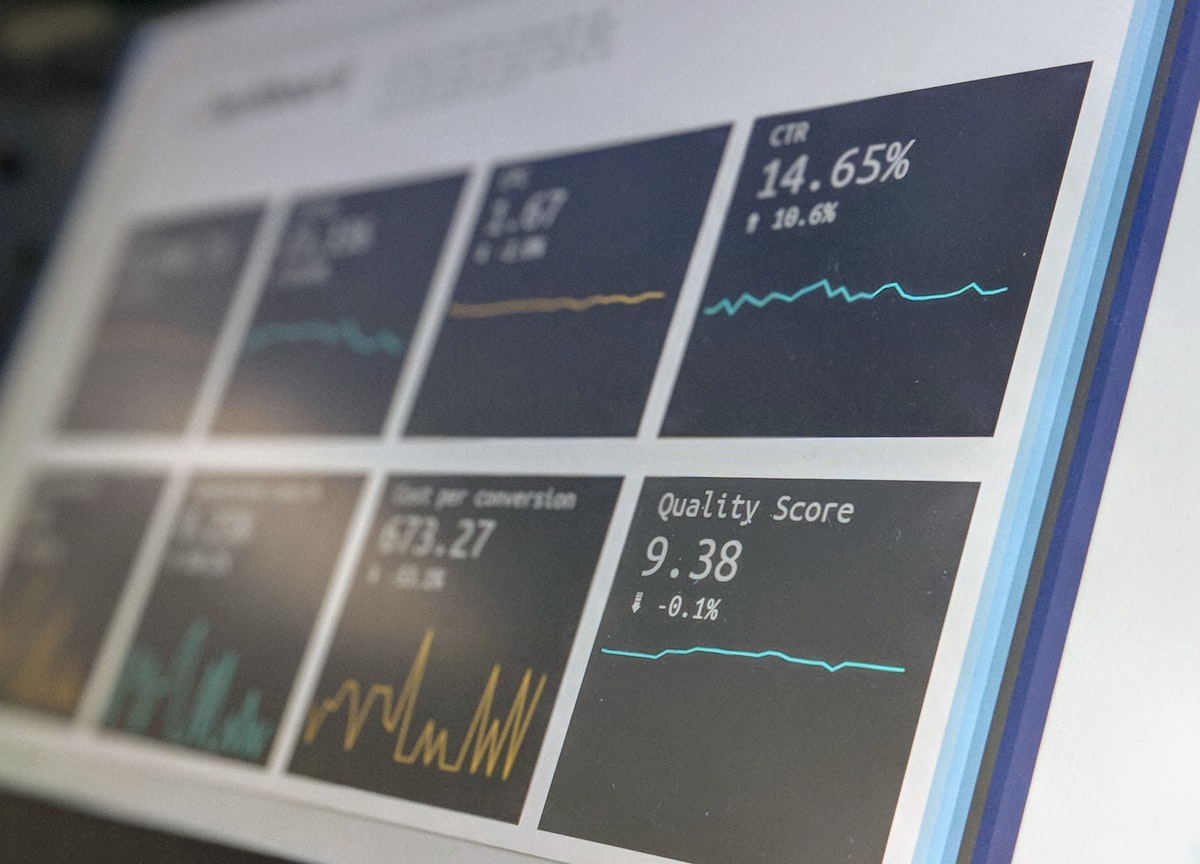 Modern office monitoring screens